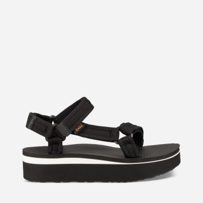 Teva Flatform Universal Mesh Print - Women's Teva Sandals - Black | India (PSGF63489)